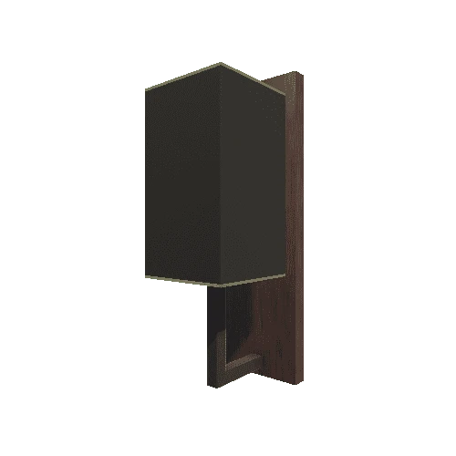 Wall Lamp 001 (Wood and Black Fabric Rect)